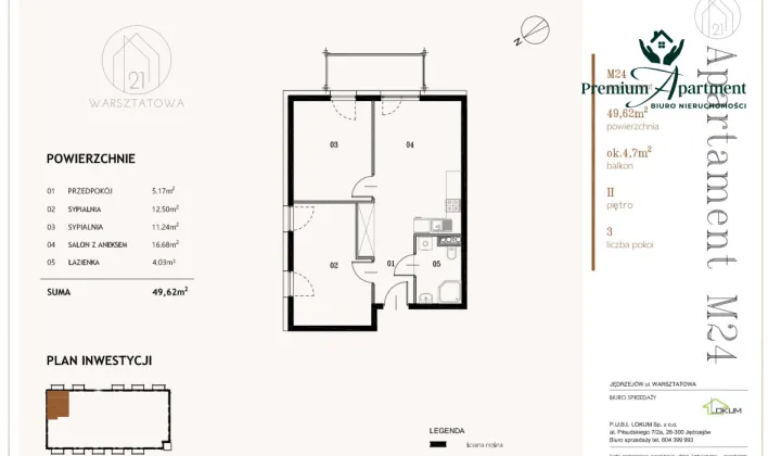 Mieszkanie 3-pokojowe Jędrzejów, ul. Warsztatowa