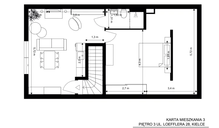 Mieszkanie 2-pokojowe Kielce Szydłówek, ul. Franciszka Loefflera