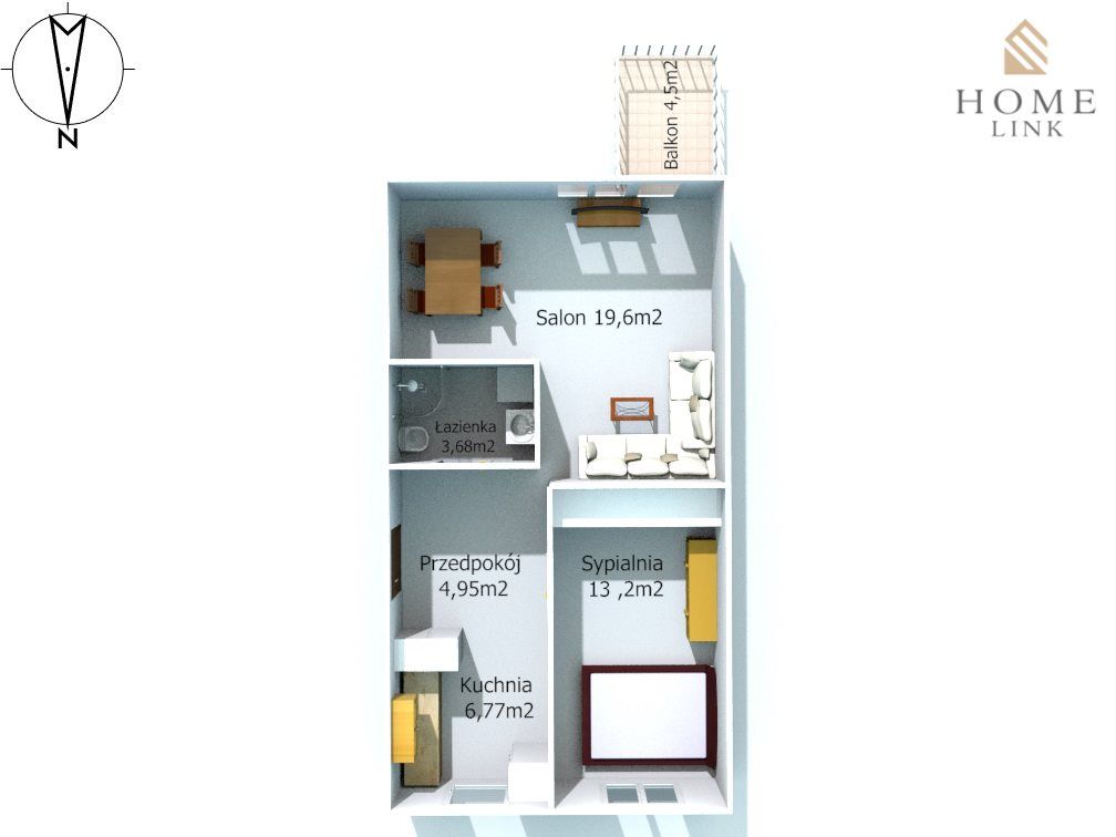 Mieszkanie 2-pokojowe Olsztyn Jaroty, ul. Jerzego Burskiego. Zdjęcie 6