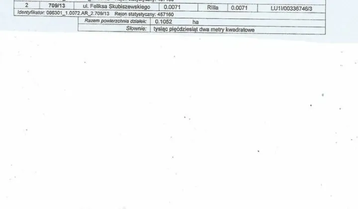 Działka inwestycyjna Lublin Węglin, ul. Feliksa Skubiszewskiego