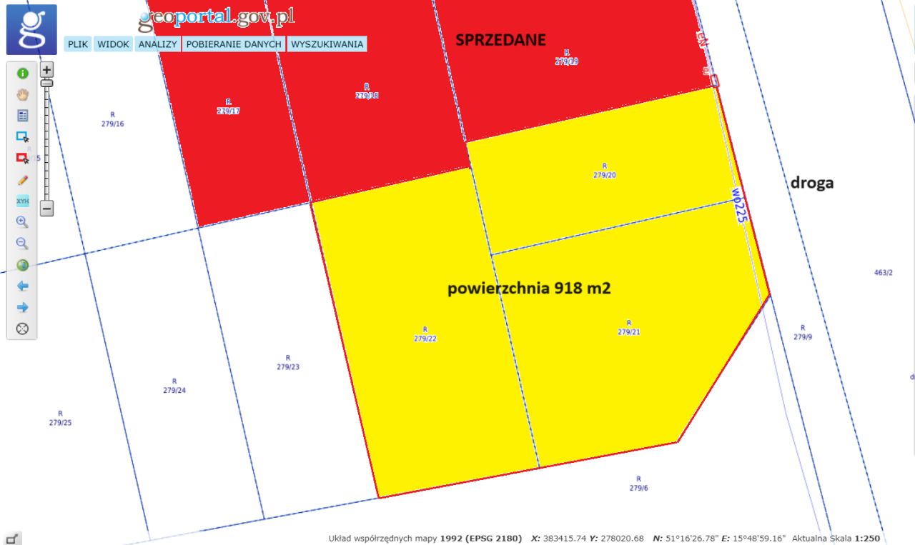 Działka budowlana Krzywa