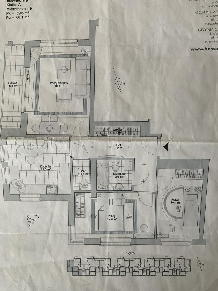Mieszkanie 3-pokojowe Gdynia Chwarzno-Wiczlino, ul. Jana Kamrowskiego. Zdjęcie 9