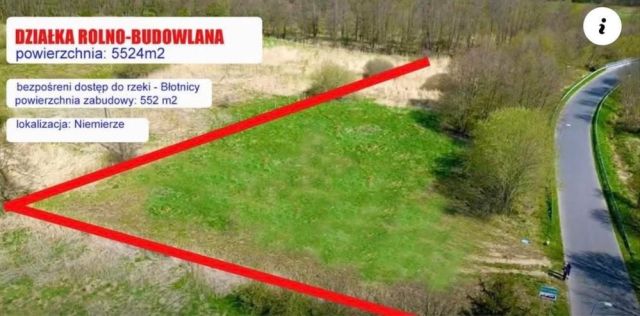 Działka rolno-budowlana Niemierze. Zdjęcie 1