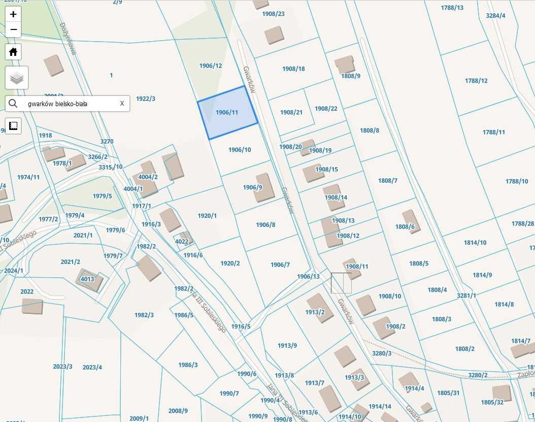 Działka budowlana Bielsko-Biała Stare Bielsko, ul. Gwarków