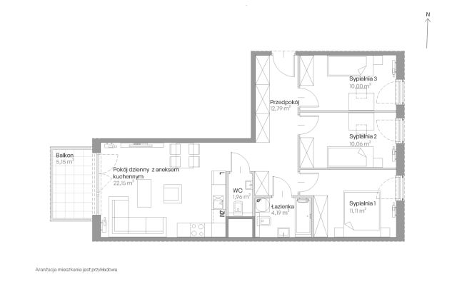 Mieszkanie 4-pokojowe Kraków Czyżyny, ul. Romana Ciesielskiego. Zdjęcie 14