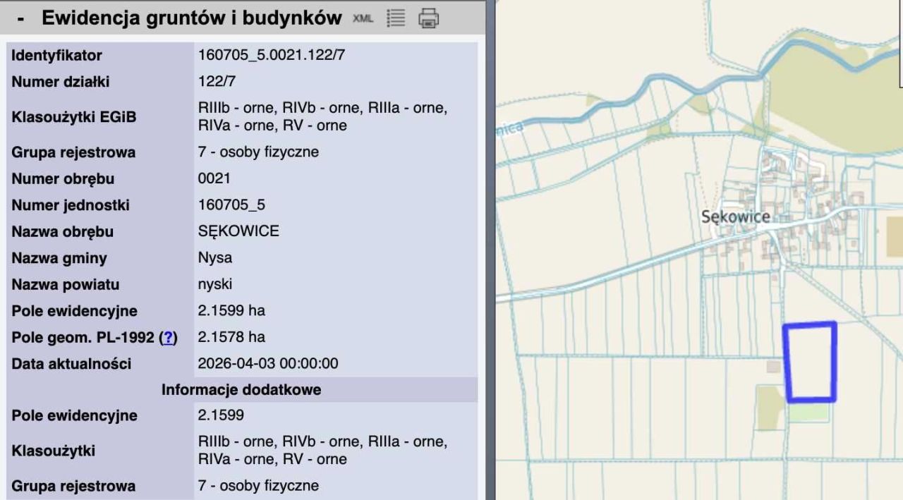 Działka rolna Sękowice. Zdjęcie 8