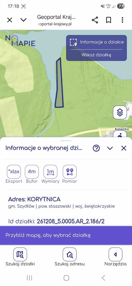 Działka leśna Korytnica