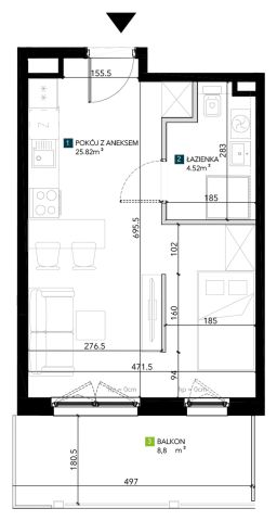 Mieszkanie 1-pokojowe Wrocław Krzyki, ul. Świeradowska. Zdjęcie 5