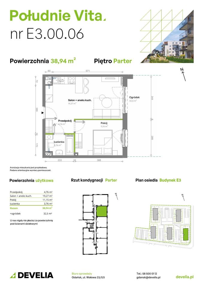 Mieszkanie 2-pokojowe Gdańsk Orunia Górna, ul. Kazimierza Wielkiego. Zdjęcie 7