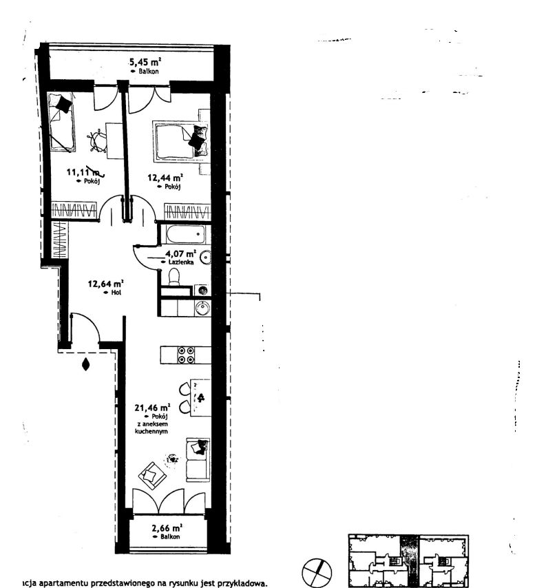 Mieszkanie 3-pokojowe Kraków Kliny, ul. bpa Albina Małysiaka. Zdjęcie 19