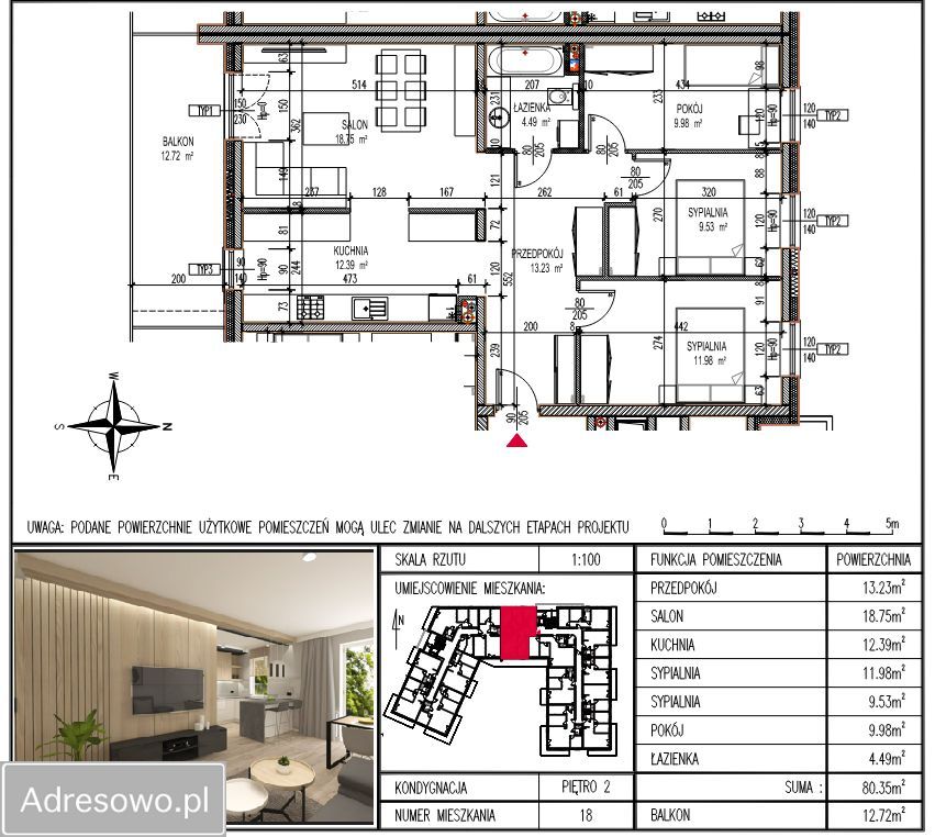 Mieszkanie 4-pokojowe Toruń Stawki. Zdjęcie 6
