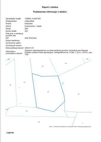 Działka rolno-budowlana Krzeszowice Żbik, ul. Władysława Reymonta. Zdjęcie 6