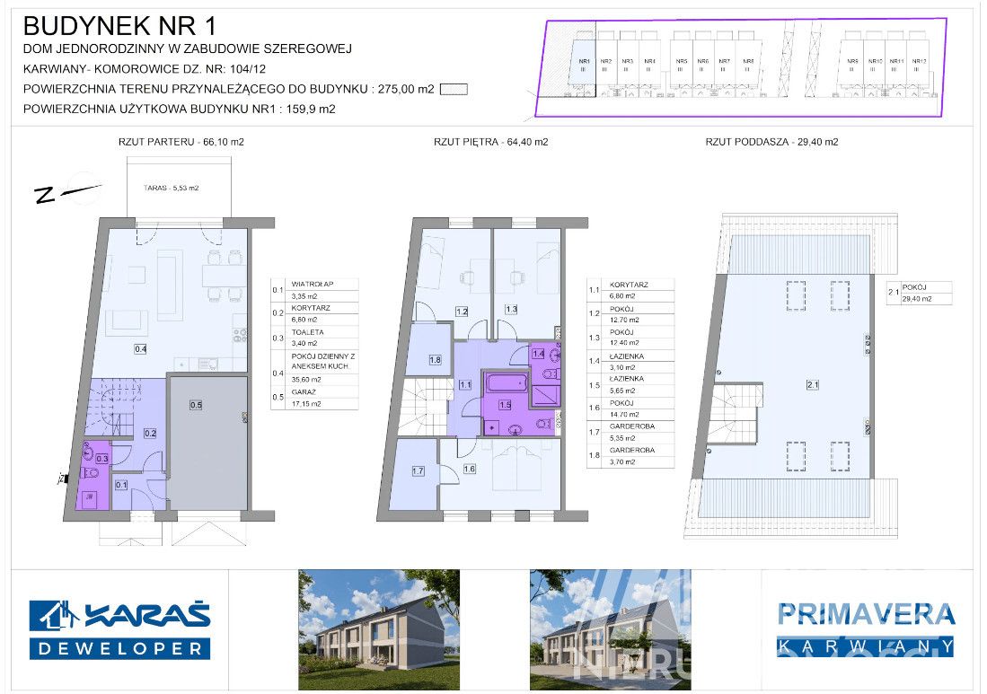 dom szeregowy, 5 pokoi Karwiany, ul. Wiosenna. Zdjęcie 11