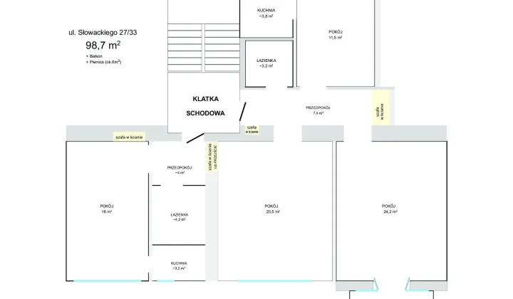 Mieszkanie 4-pokojowe Warszawa Żoliborz, ul. Juliusza Słowackiego