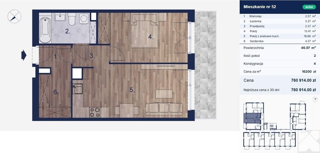 Mieszkanie 2-pokojowe Kraków, ul. Łużycka. Zdjęcie 7