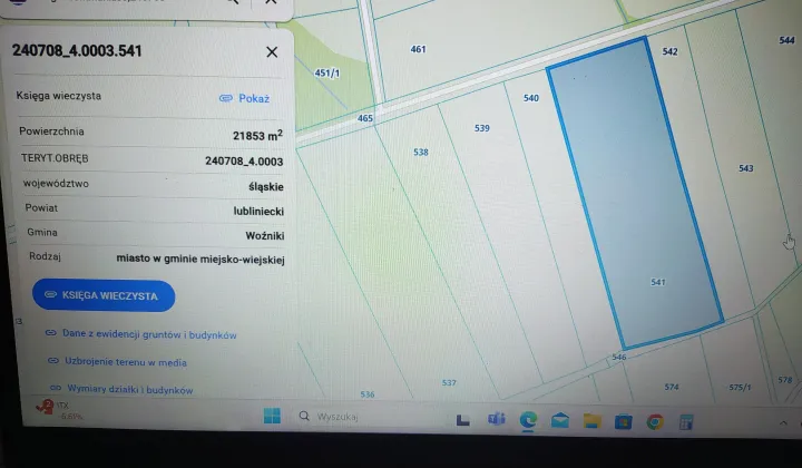 Działka rolna Woźniki Ligota Woźnicka, ul. Czarnoleśna