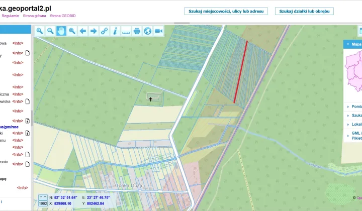 Działka leśna Opaka Duża