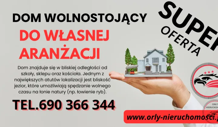 dom wolnostojący, 2 pokoje Lisewo Kościelne