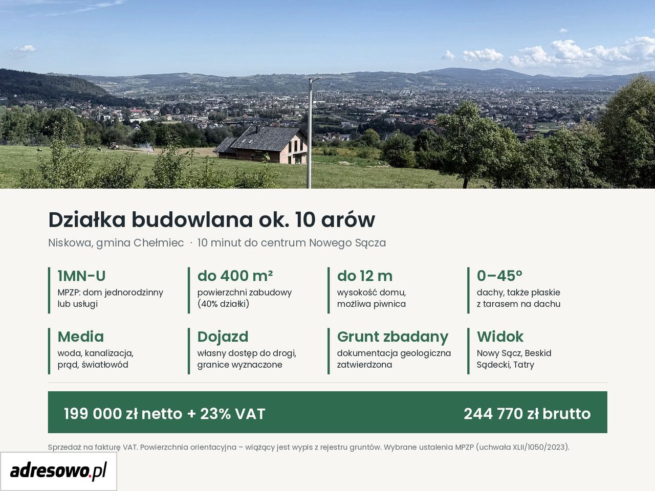 Działka budowlana Niskowa. Zdjęcie 2