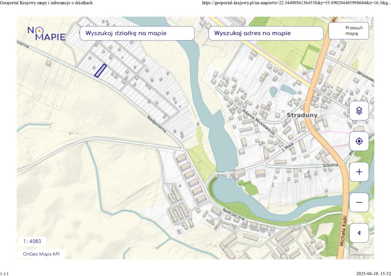 Działka rekreacyjna Straduny, ul. Nadjeziorna