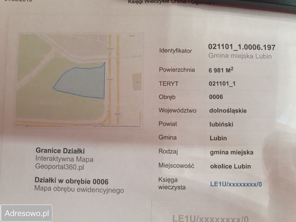 Działka inwestycyjna Lubin. Zdjęcie 2