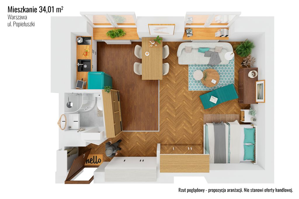 Mieszkanie 1-pokojowe Warszawa Żoliborz, ul. ks. Jerzego Popiełuszki. Zdjęcie 29