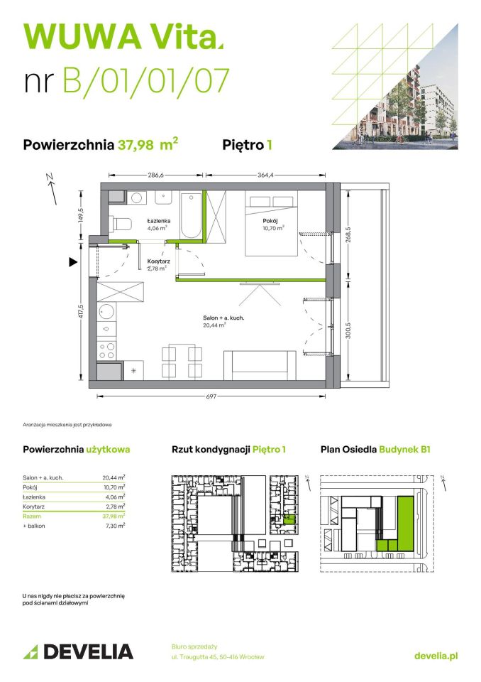 Mieszkanie 2-pokojowe Wrocław Żerniki, ul. Tadeusza Brzozy. Zdjęcie 6