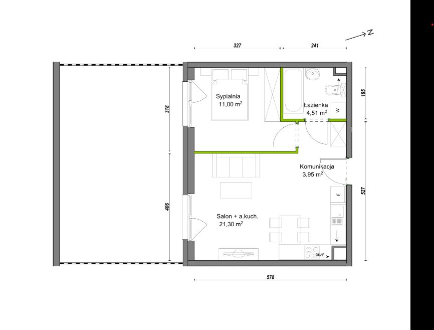 Mieszkanie 2-pokojowe Wrocław Ołtaszyn, ul. Orawska. Zdjęcie 8