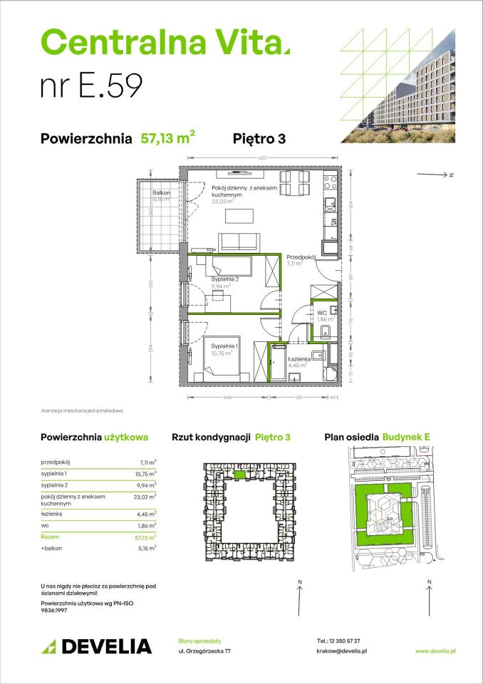 Mieszkanie 3-pokojowe Kraków Czyżyny, ul. Romana Ciesielskiego. Zdjęcie 14