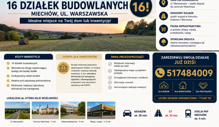 Działka budowlana Miechów Centrum, ul. Warszawska