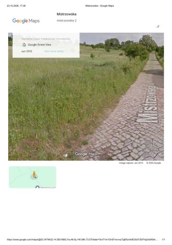 Działka budowlana Szczecin Żydowce, ul. Mistrzowska. Zdjęcie 1