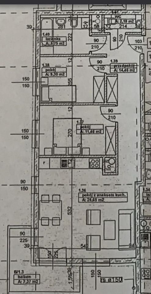 Mieszkanie 3-pokojowe Kraków Mistrzejowice, os. Mistrzejowice. Zdjęcie 6