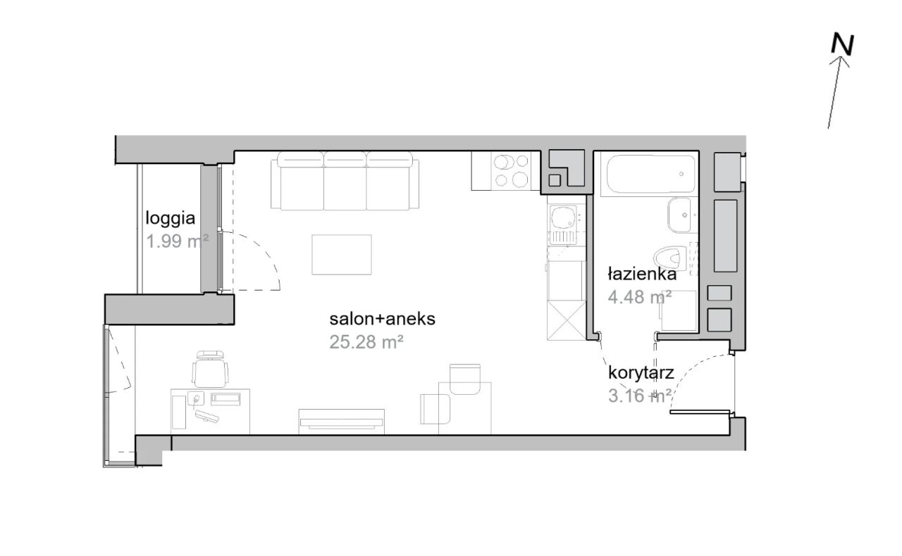 Mieszkanie 1-pokojowe Wrocław Tarnogaj, ul. Piękna. Zdjęcie 7