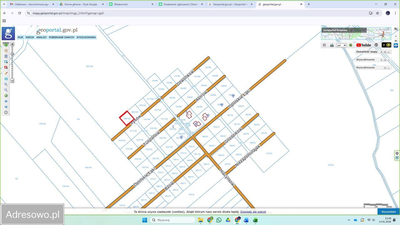 Działka budowlana Mechnice, ul. Irysów
