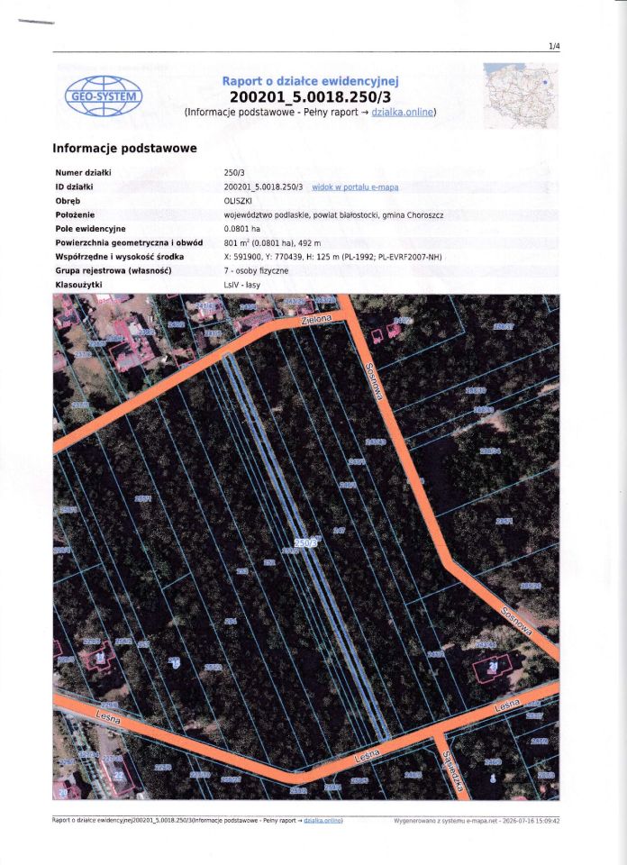 Działka leśna Oliszki, zielona. Zdjęcie 1