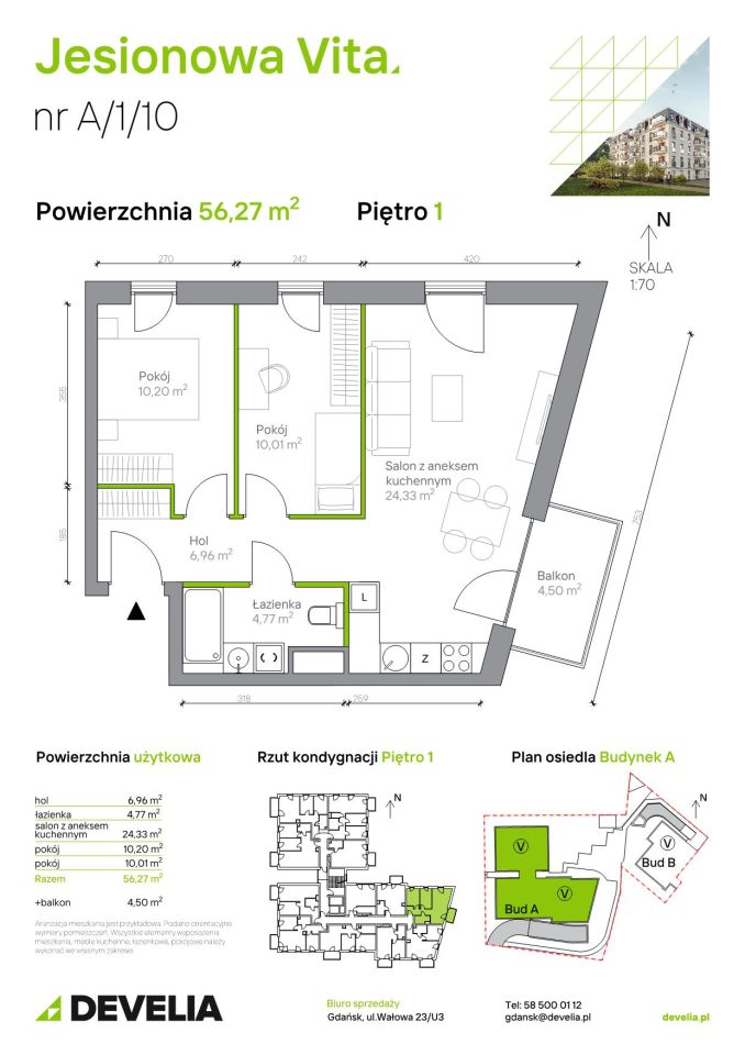 Mieszkanie 3-pokojowe Gdańsk Wrzeszcz, ul. Jesionowa. Zdjęcie 6