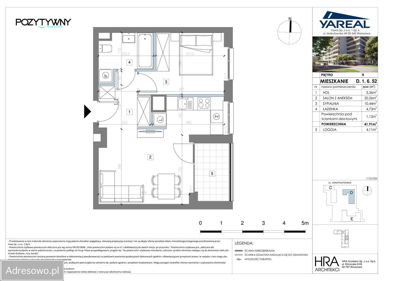 Mieszkanie 2-pokojowe Warszawa Mokotów, ul. Konstruktorska. Zdjęcie 5