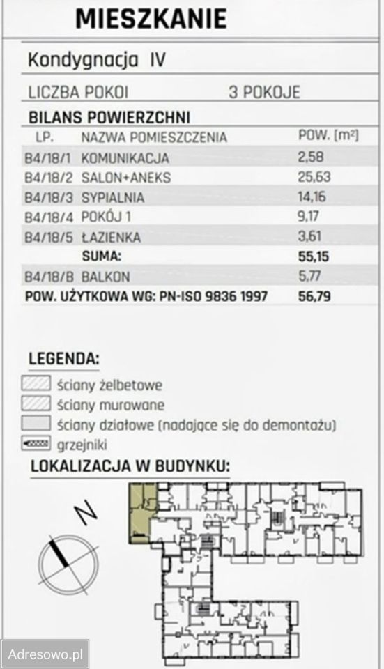 Mieszkanie 3-pokojowe Kielce Centrum, ul. Wspólna. Zdjęcie 9