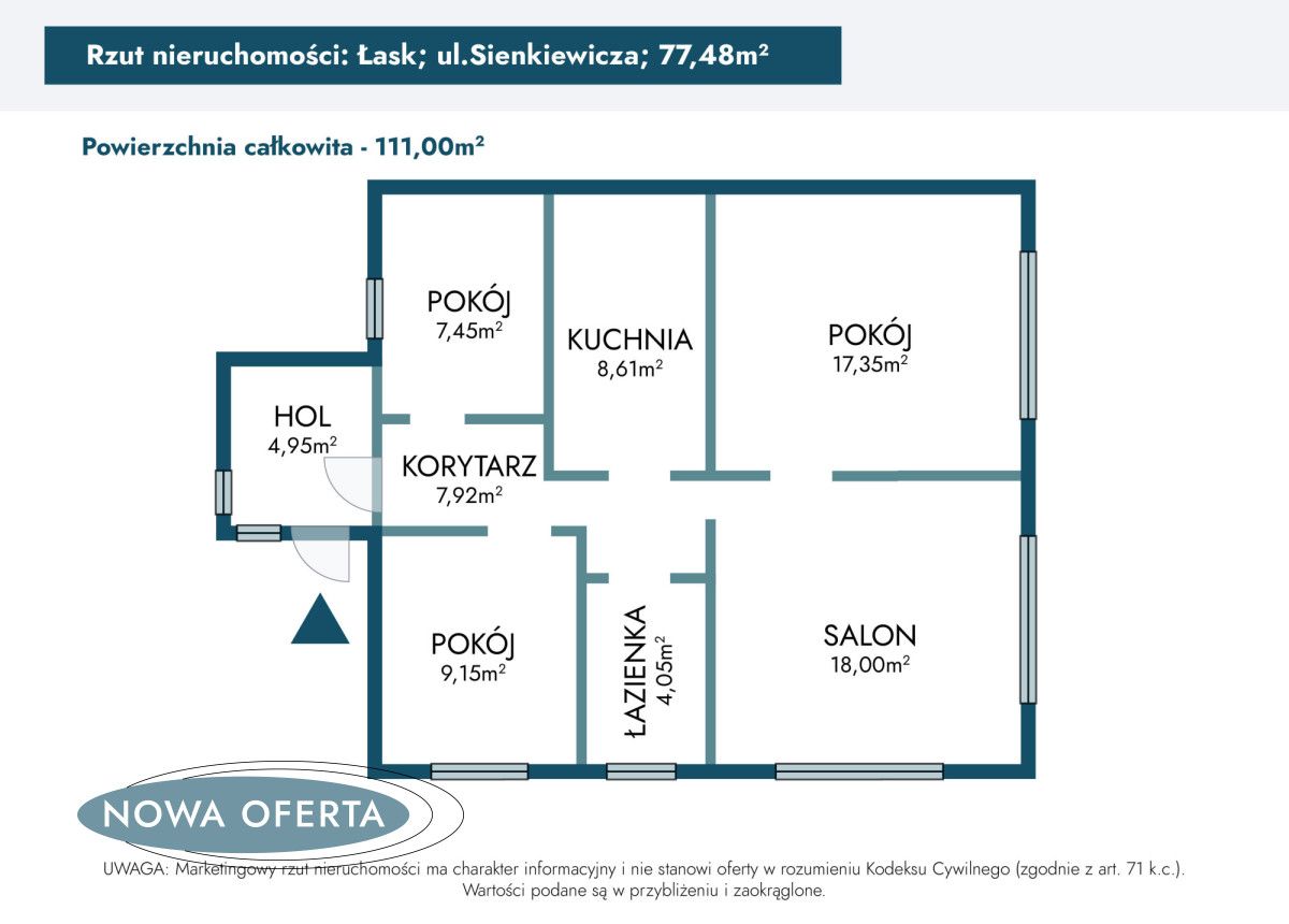 dom wolnostojący, 4 pokoje Łask, ul. Henryka Sienkiewicza. Zdjęcie 17
