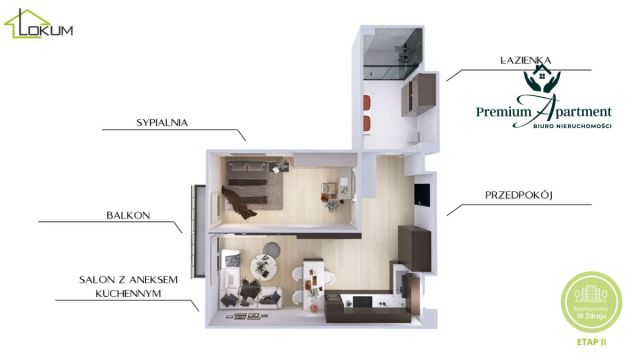 Mieszkanie 2-pokojowe Busko-Zdrój, ul. Ludwika Waryńskiego. Zdjęcie 3