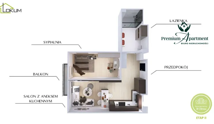 Mieszkanie 2-pokojowe Busko-Zdrój, ul. Ludwika Waryńskiego