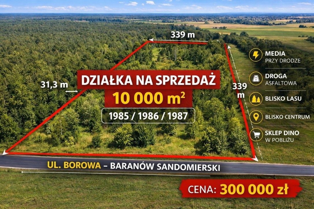Działka budowlana Baranów Sandomierski, ul. Borowa. Zdjęcie 4