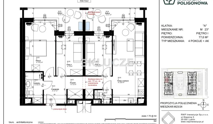 Mieszkanie 4-pokojowe Lublin Sławin