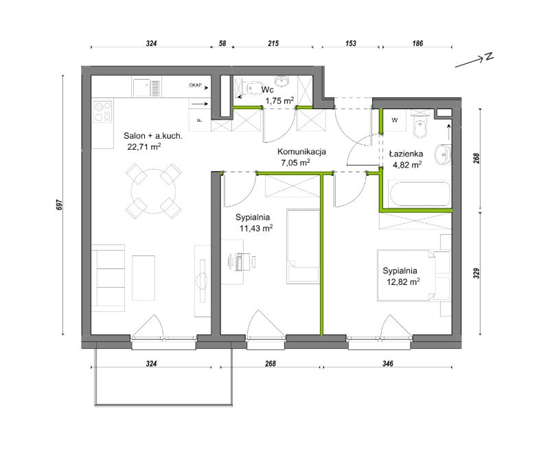Mieszkanie 3-pokojowe Wrocław Ołtaszyn, ul. Orawska. Zdjęcie 8