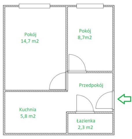 Mieszkanie 2-pokojowe Kraków Dąbie, al. Pokoju. Zdjęcie 5