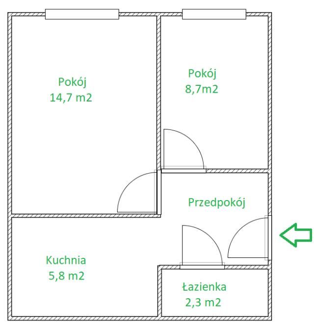 Mieszkanie 2-pokojowe Kraków Dąbie, al. Pokoju. Zdjęcie 5