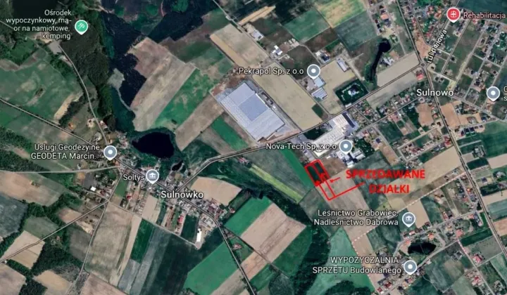 Działka inwestycyjna Sulnowo
