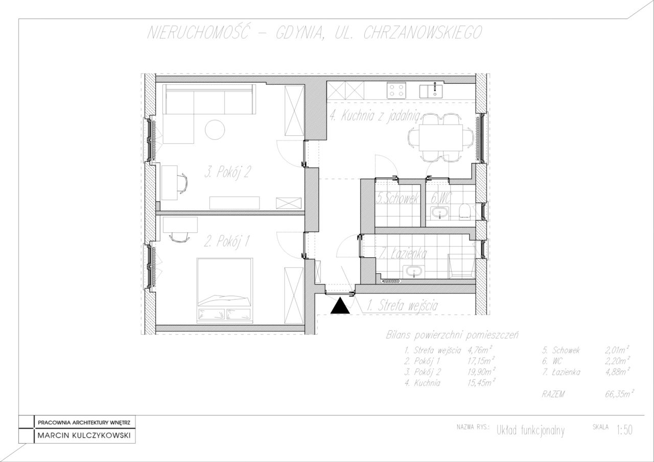 Mieszkanie 2-pokojowe Gdynia Śródmieście, ul. Bernarda Chrzanowskiego. Zdjęcie 5