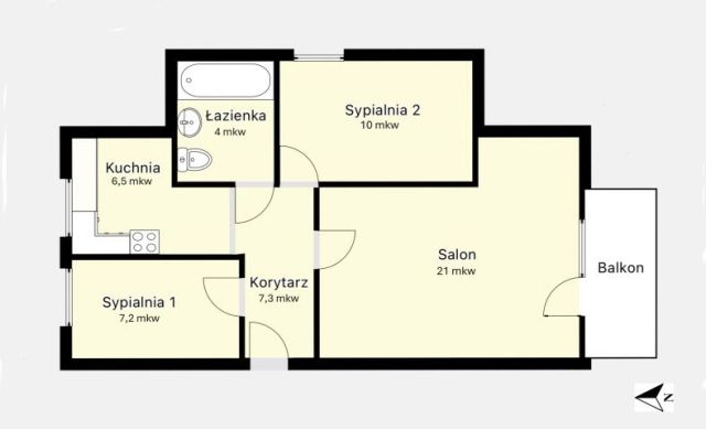 Mieszkanie 3-pokojowe Lubawa, ul. Kazimierza Wielkiego. Zdjęcie 16