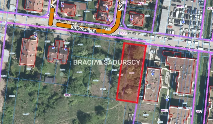 Działka budowlana Kraków Krowodrza, ul. Brązownicza
